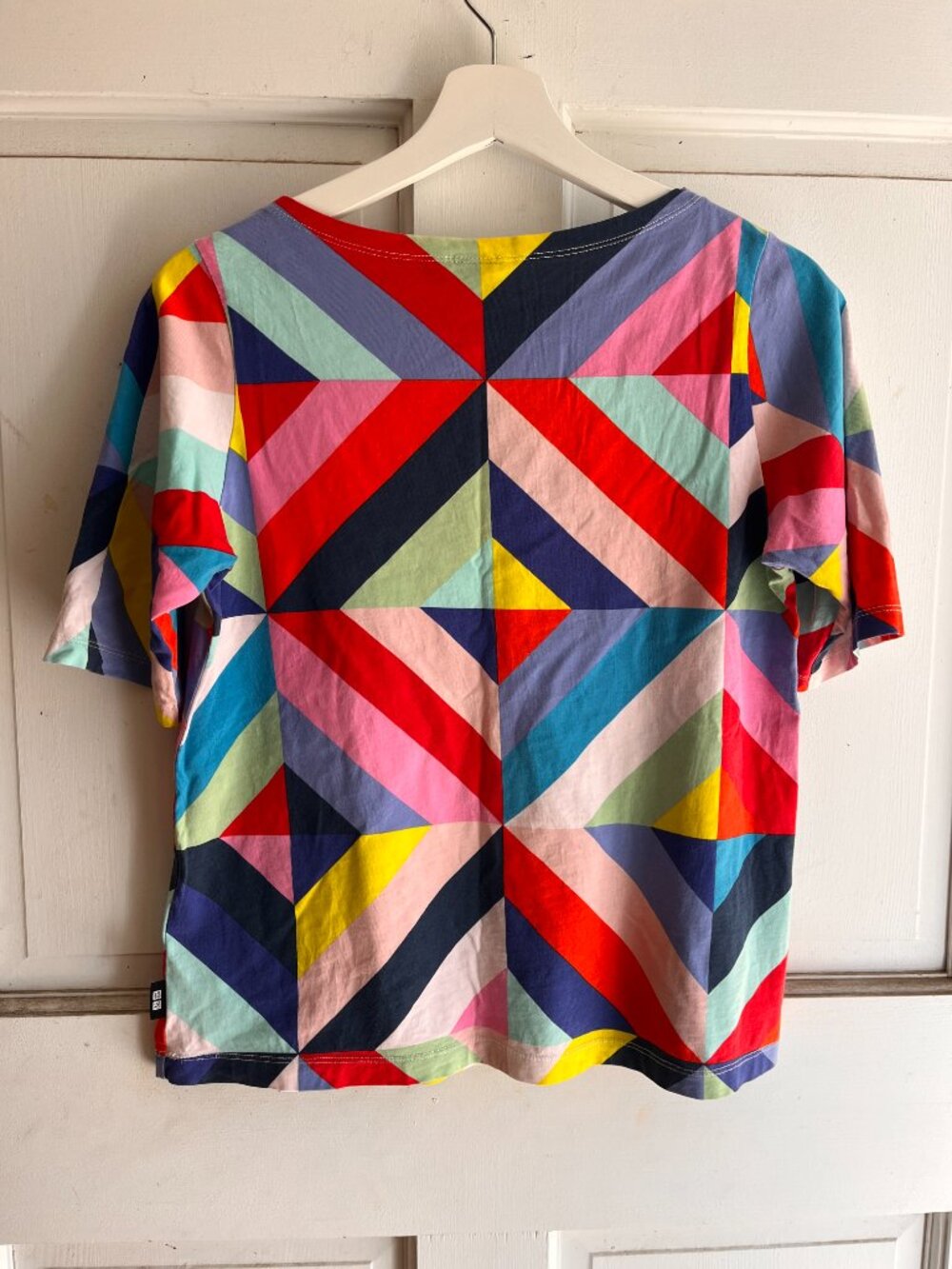 Uniqlo x Marimekko geometric multi-color 3/4 sleeve top XXS - Picture 2 of 4